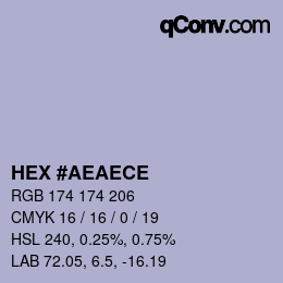 カラーコード: HEX #AEAECE | qconv.com