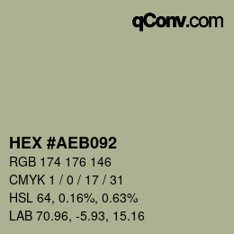 カラーコード: HEX #AEB092 | qconv.com