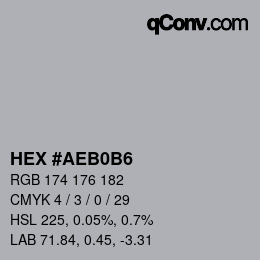 Color code: HEX #AEB0B6 | qconv.com