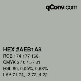 Color code: HEX #AEB1A8 | qconv.com