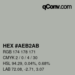 Color code: HEX #AEB2AB | qconv.com