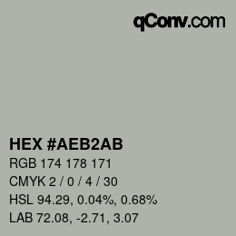 Color code: HEX #AEB2AB | qconv.com