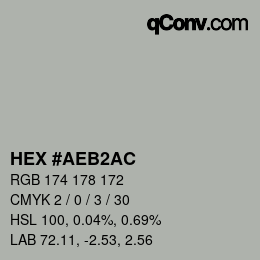 Color code: HEX #AEB2AC | qconv.com