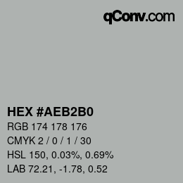 Color code: HEX #AEB2B0 | qconv.com