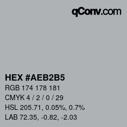 Color code: HEX #AEB2B5 | qconv.com