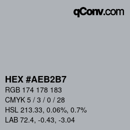 颜色代码: HEX #AEB2B7 | qconv.com