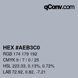 Color code: HEX #AEB3C0 | qconv.com