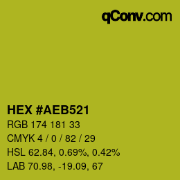 颜色代码: HEX #AEB521 | qconv.com
