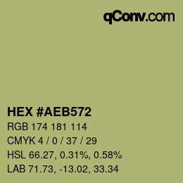 Color code: HEX #AEB572 | qconv.com