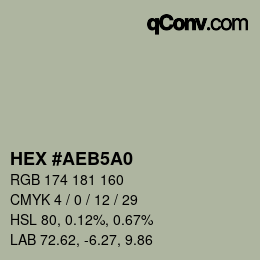 カラーコード: HEX #AEB5A0 | qconv.com