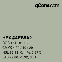 Color code: HEX #AEB5A2 | qconv.com