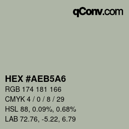 Código de color: HEX #AEB5A6 | qconv.com