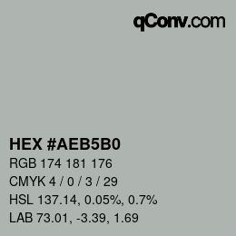 Color code: HEX #AEB5B0 | qconv.com