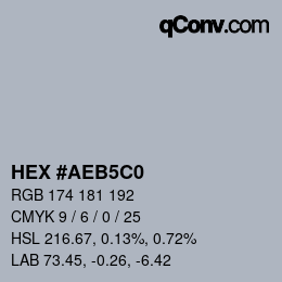 Color code: HEX #AEB5C0 | qconv.com