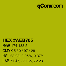 カラーコード: HEX #AEB705 | qconv.com