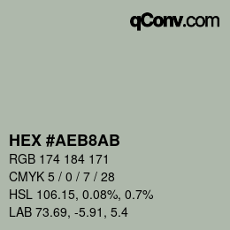 Color code: HEX #AEB8AB | qconv.com