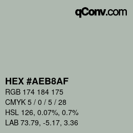Color code: HEX #AEB8AF | qconv.com