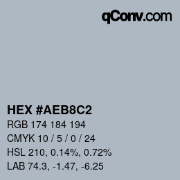 カラーコード: HEX #AEB8C2 | qconv.com