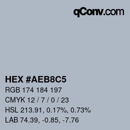 Color code: HEX #AEB8C5 | qconv.com