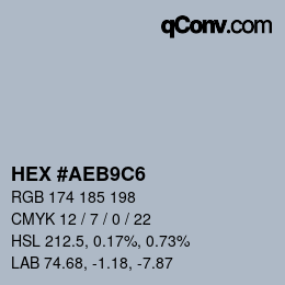 Color code: HEX #AEB9C6 | qconv.com