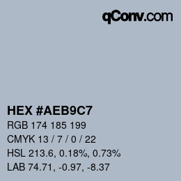Color code: HEX #AEB9C7 | qconv.com