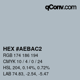 Código de color: HEX #AEBAC2 | qconv.com