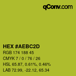 カラーコード: HEX #AEBC2D | qconv.com