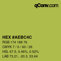 Farbcode: HEX #AEBC4C | qconv.com
