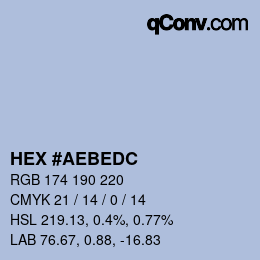 Código de color: HEX #AEBEDC | qconv.com