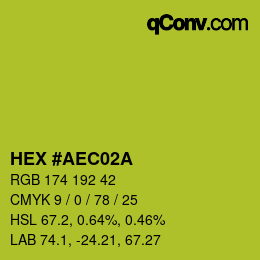 カラーコード: HEX #AEC02A | qconv.com