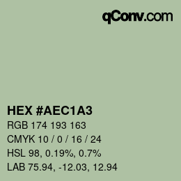 カラーコード: HEX #AEC1A3 | qconv.com