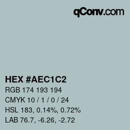Código de color: HEX #AEC1C2 | qconv.com