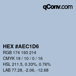 Farbcode: HEX #AEC1D6 | qconv.com