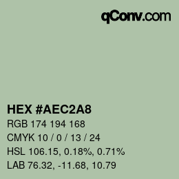 カラーコード: HEX #AEC2A8 | qconv.com