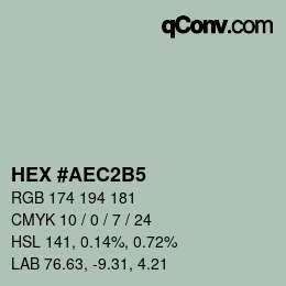 カラーコード: HEX #AEC2B5 | qconv.com