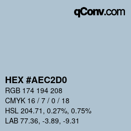 Color code: HEX #AEC2D0 | qconv.com