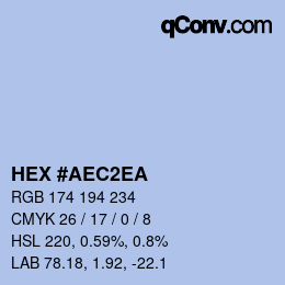 Código de color: HEX #AEC2EA | qconv.com