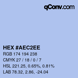 カラーコード: HEX #AEC2EE | qconv.com