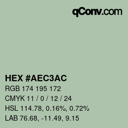カラーコード: HEX #AEC3AC | qconv.com