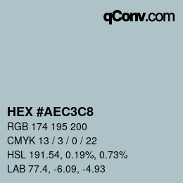 颜色代码: HEX #AEC3C8 | qconv.com
