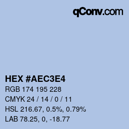Color code: HEX #AEC3E4 | qconv.com