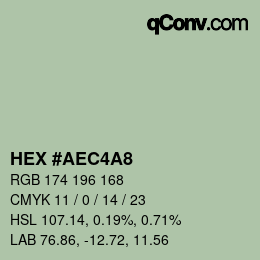 カラーコード: HEX #AEC4A8 | qconv.com