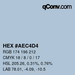 カラーコード: HEX #AEC4D4 | qconv.com