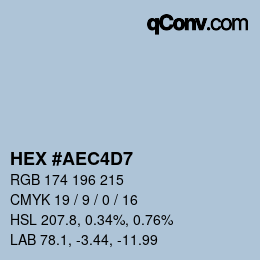 カラーコード: HEX #AEC4D7 | qconv.com