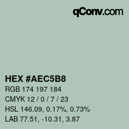 Farbcode: HEX #AEC5B8 | qconv.com