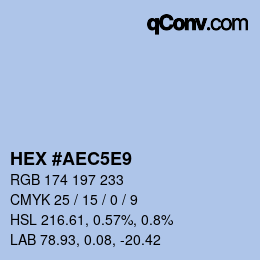 Color code: HEX #AEC5E9 | qconv.com