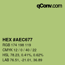 颜色代码: HEX #AEC677 | qconv.com
