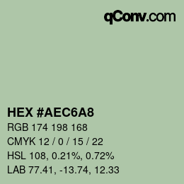 Color code: HEX #AEC6A8 | qconv.com
