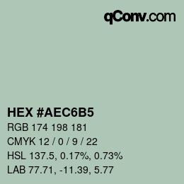 カラーコード: HEX #AEC6B5 | qconv.com