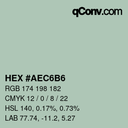 Código de color: HEX #AEC6B6 | qconv.com